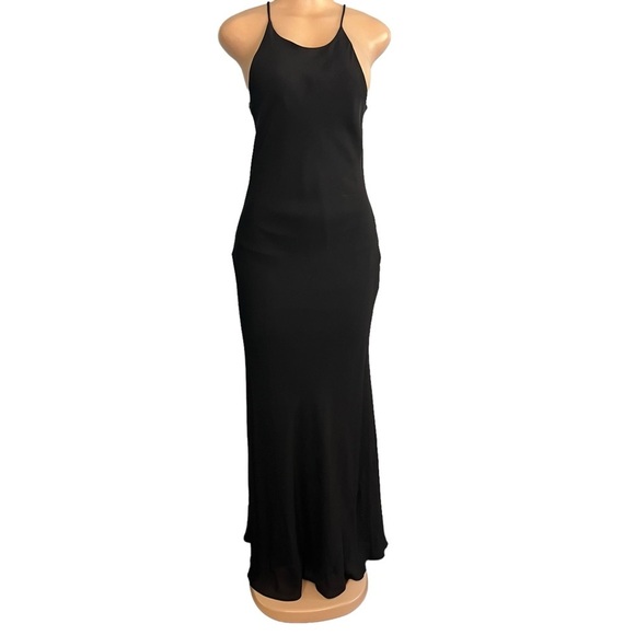 Jump Apparel Vintage High Neck Black Maxi Dress - Picture 1 of 8